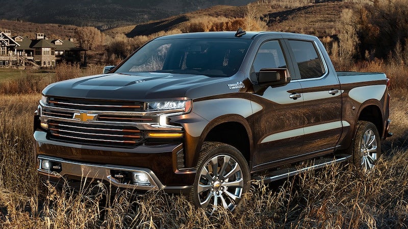 black Chevrolet Silverado 1500 in grass