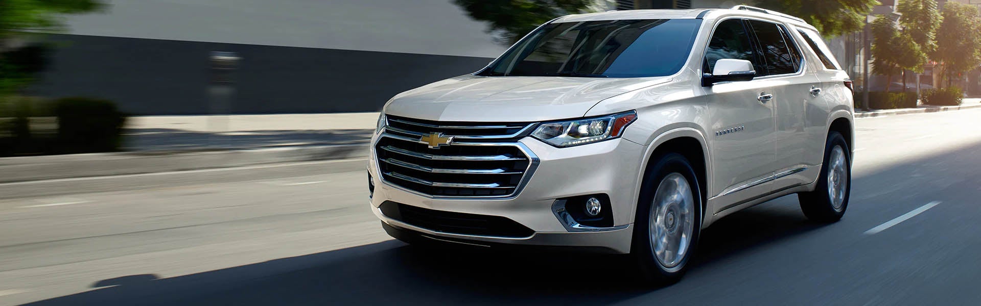 white Chevrolet Traverse