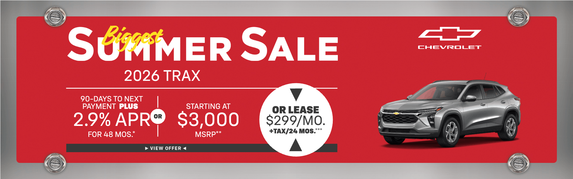 2026 Trax 2.9% APR for 48 mos.