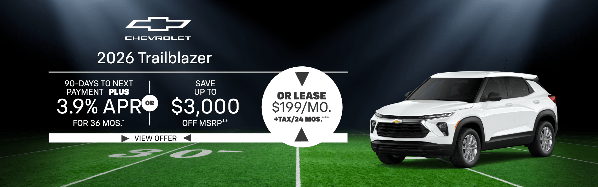 2026 Trailblazer 3.9% APR for 36 mos.