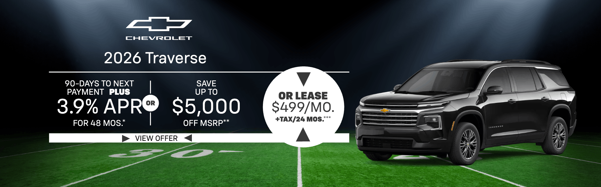 2026 Traverse 3.9% APR for 48mos.