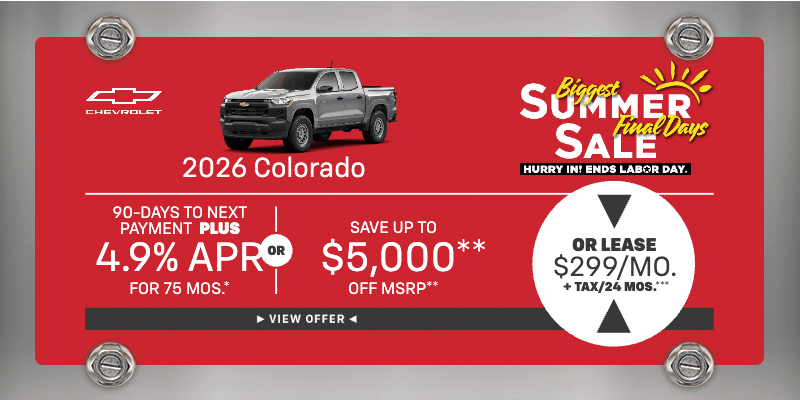 2026 Chevrolet Colorado Offers in Cathedral City